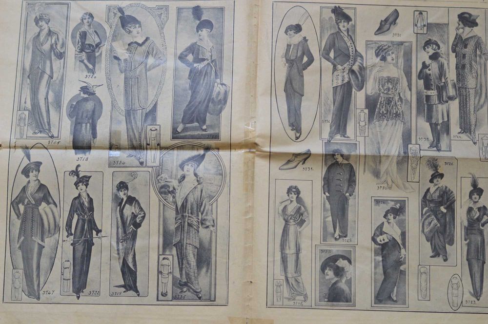 Jornal O SÉCULO - Suplemento antigo Modas e Bordados - 1913 - moda estilismo