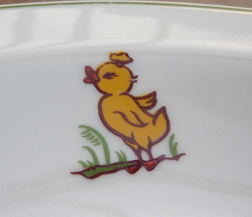 talerz dla dziecka - głęboki - Lubiana - porcelana dziecięca - PRL