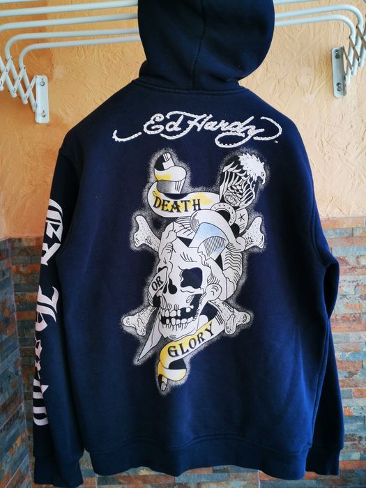 Худі Ed Hardy Zip Hoodie big logo Vintage 90s ХЛ розм стан дуже гарний