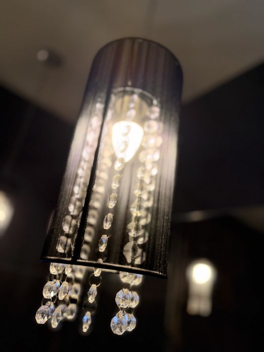 Lampa czarna glamour - krysztalki