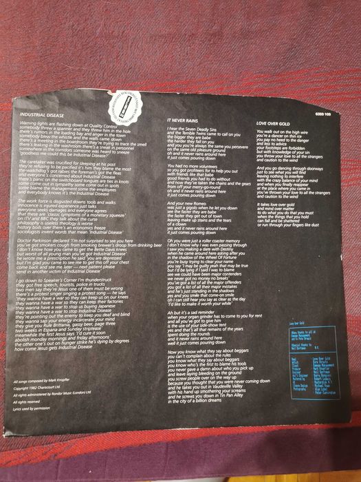 Dire Straits – Love Over Gold