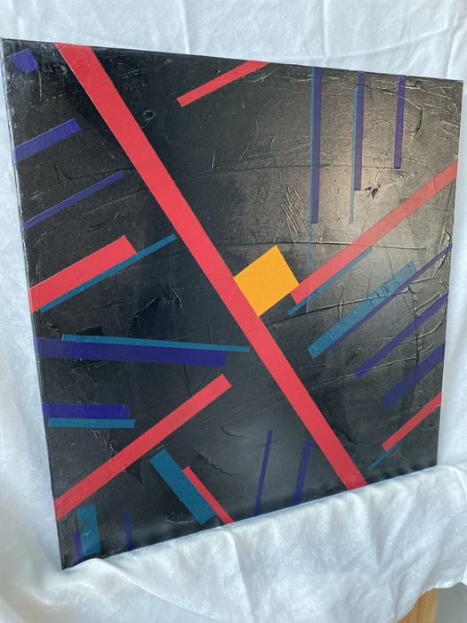 Abstrakcja obraz akrylowy na płótno poliestrowe 40x40 "Point of view"