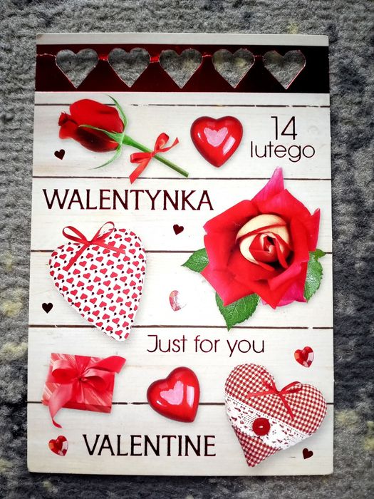 Kartka walentynkowa karnet na Walentynki