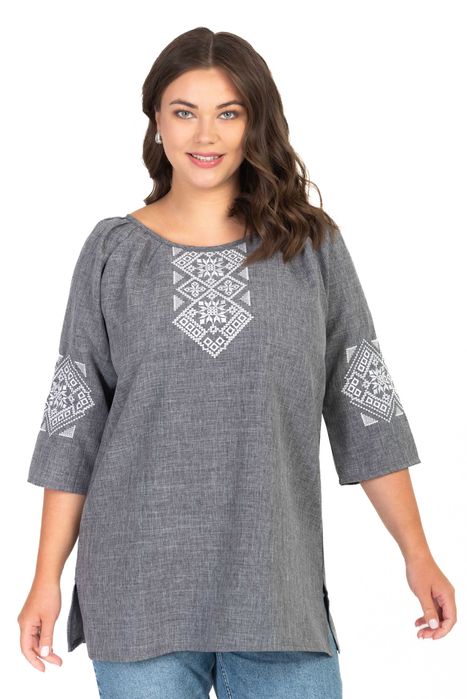 Жіноча блуза з вишивкою Любава рукав 3/4 (в різних кольорах)