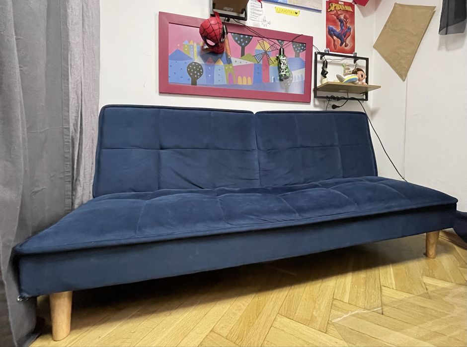 Диван книжка синій розкладний