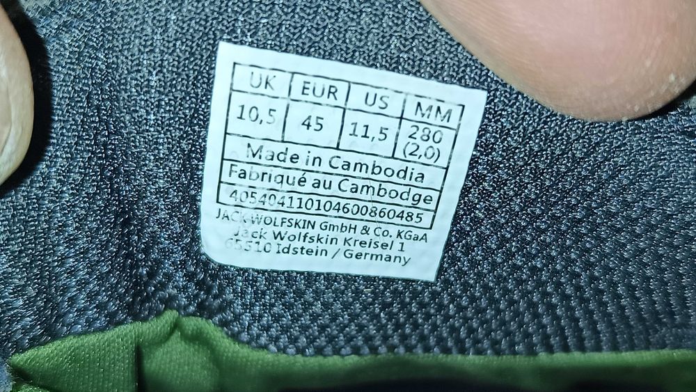 Buty trekkingowe JACK WOLFSKIN WOODLAND SHELL TEXAPORE LO r.45 stan b.dobry