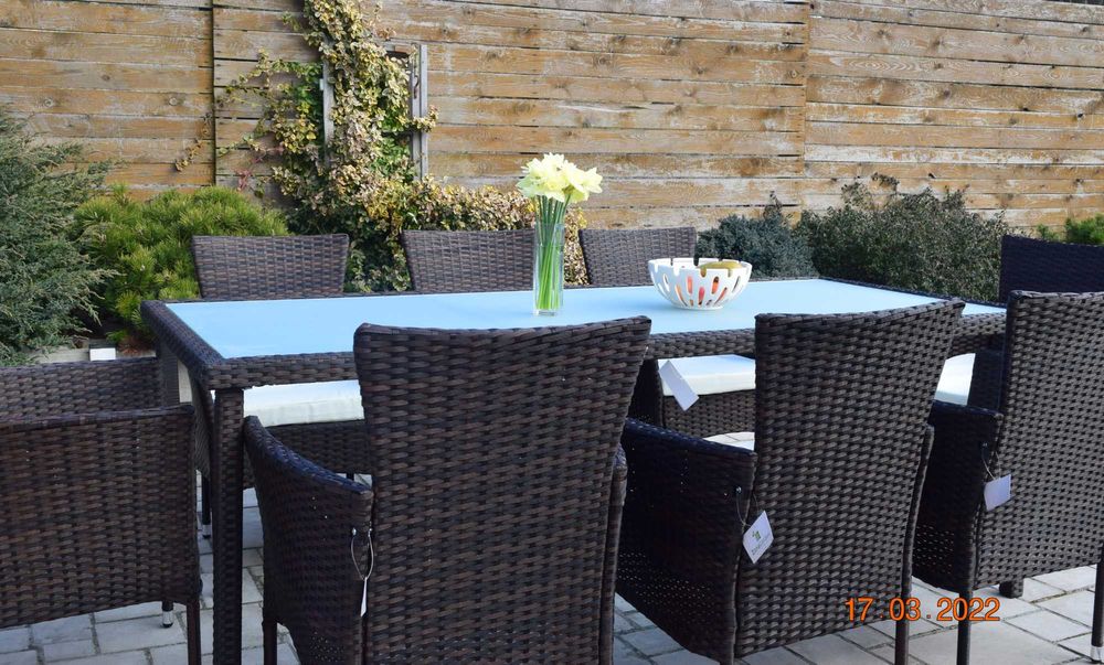 Meble ogrodowe technorattan 1+8 rattan braz