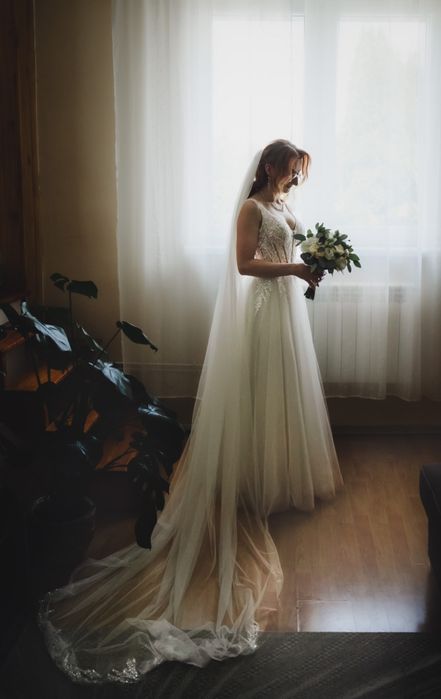 Suknia ślubna gorsetowa litera A xs/xxs 32/34
