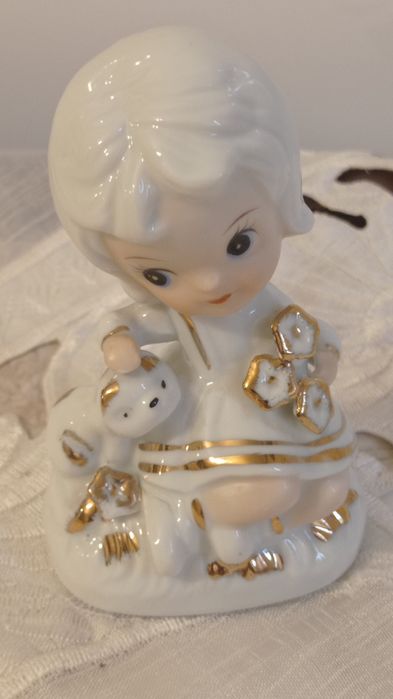 Figurka włoska Dziewczynka z pieskiem