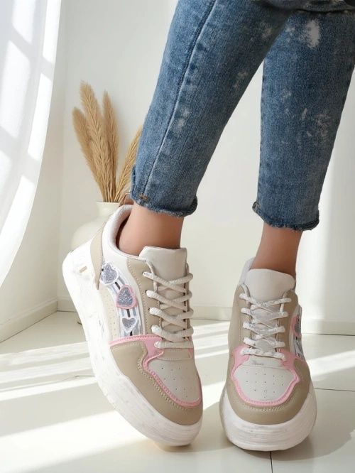4 KOLORY 36 37 38 sneakersy 39 40 na platformie z naszywką brokatem