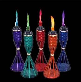 Pochodnia olejowa lampion z kolorowym płomieniem.Olej i knoty zapasowe