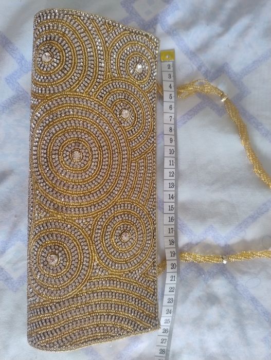 Malutka złota torebka+kolczyki