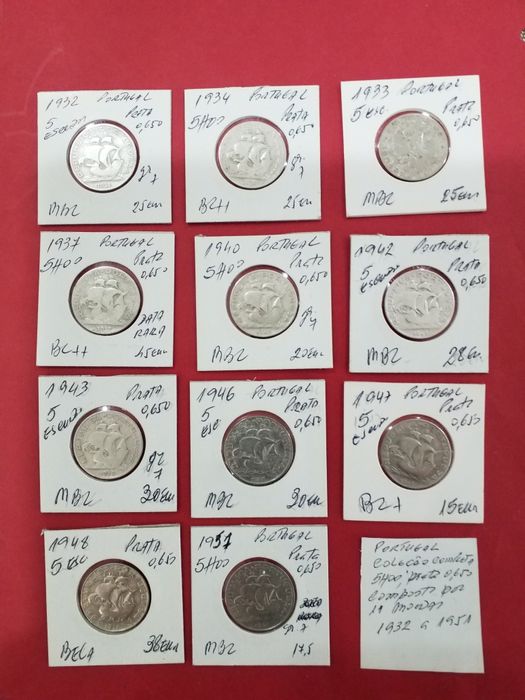 Moedas antigas em prata portuguesas