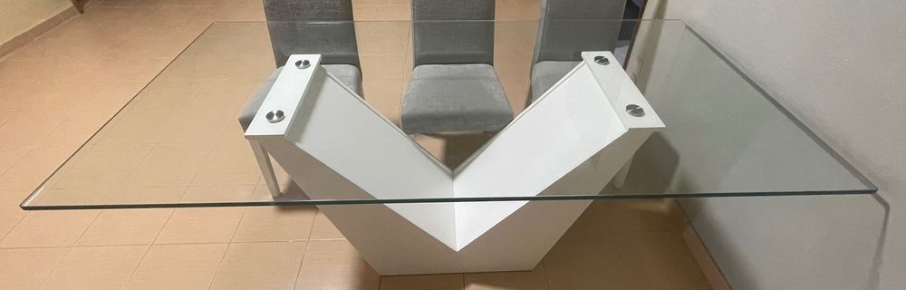 Mesa de jantar moderna + 6 cadeiras