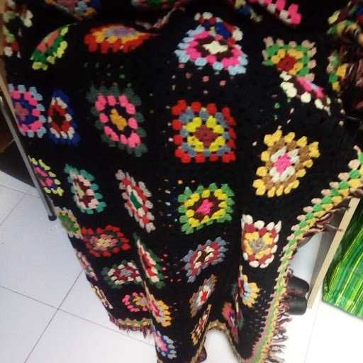 Colcha artesanal multicolor