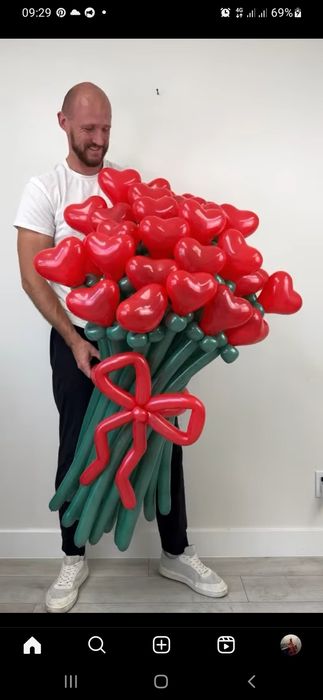 Букети до дня Валентина  з повітряних кульок