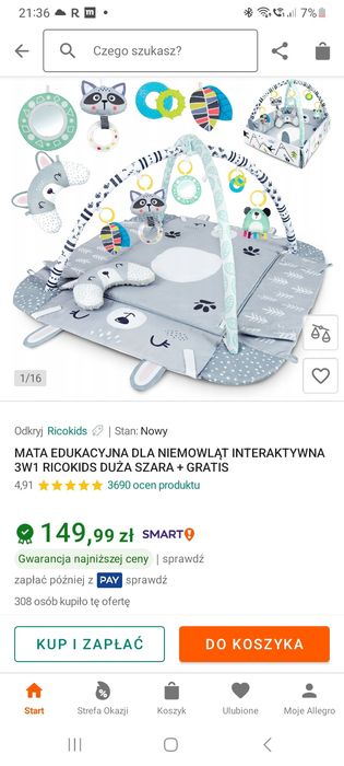 Duża mata interaktywna Ricokids 3w1