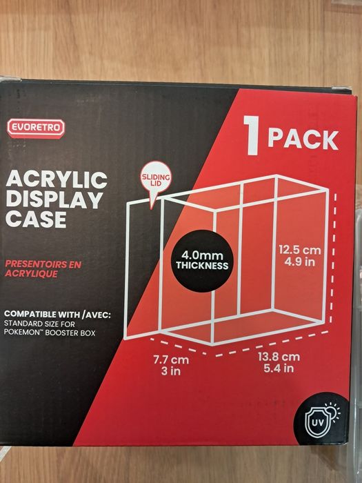 Caixa de acrílico Evoretro para booster box de Pokemon