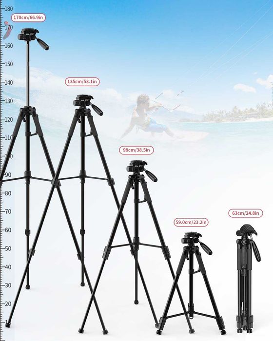 Tripé 170 cm para video ou foto