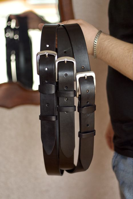 Шкіряний чоловічий ремінь для джинсів ручної роботи / ремень мужской