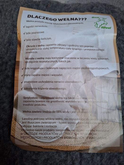 Nowy koc z prawdziwej welny