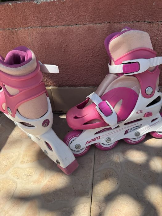 Patins de linha rosa e branco 31-35