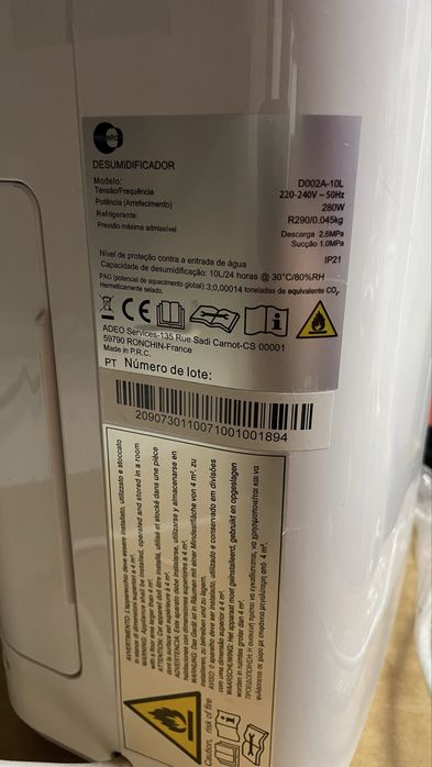 Desumidificador equation