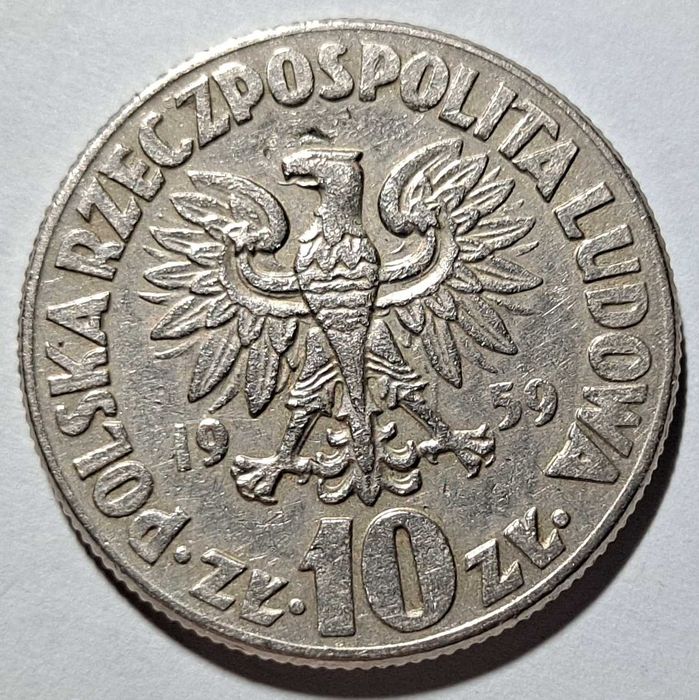 10 złotych - Mikołaj Kopernik - PRL - 1959 rok - Miedzionikiel