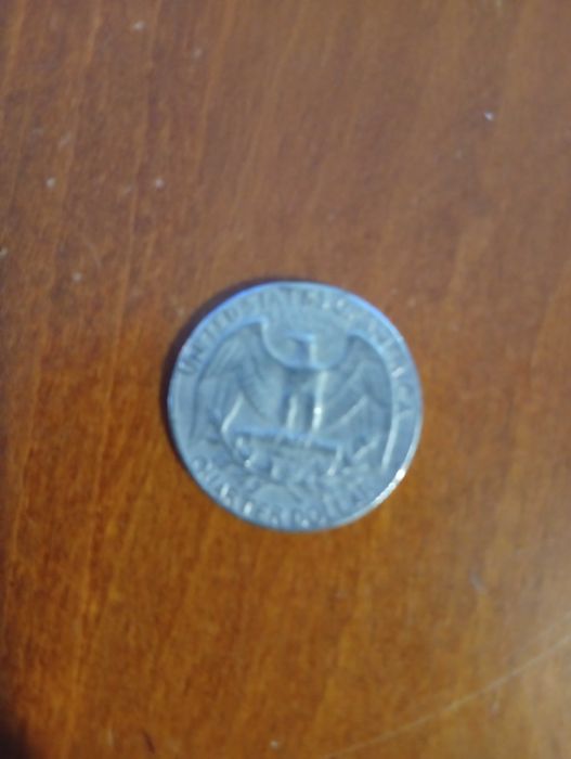 Moeda rara 1/4 dólar 1974 imagem invertida