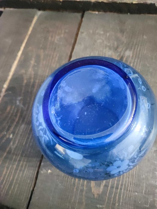 Niebieski wazon świecznik HOHAZB