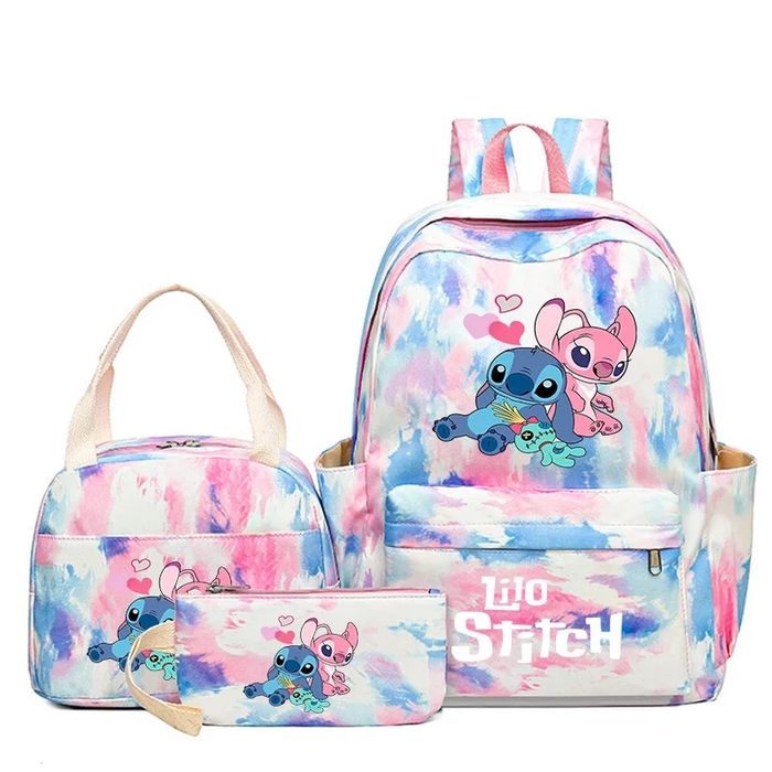 Mochila conjunto escolar stitch