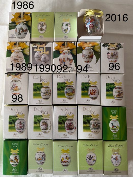 Колекційні щорічні порцелянові яєчка . 1986-2019 рік