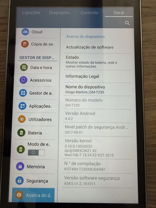 Tablet Samsung Tab 4