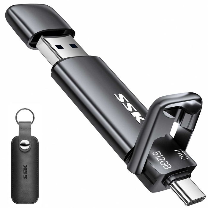 Флешка SSK 1TB External SSD up to 1000MB/s, USB 3.2 Gen 2 Portable SSD Dual Type-C (SD301 PRO) Нова!