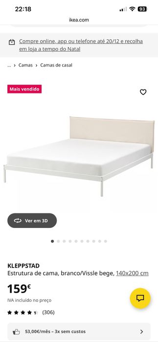 Estrutura cama, branco IKEA