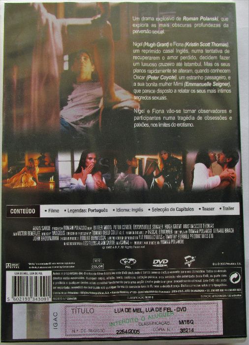 DVD - Lua de Mel, Lua de Fel, de Roman Polanski