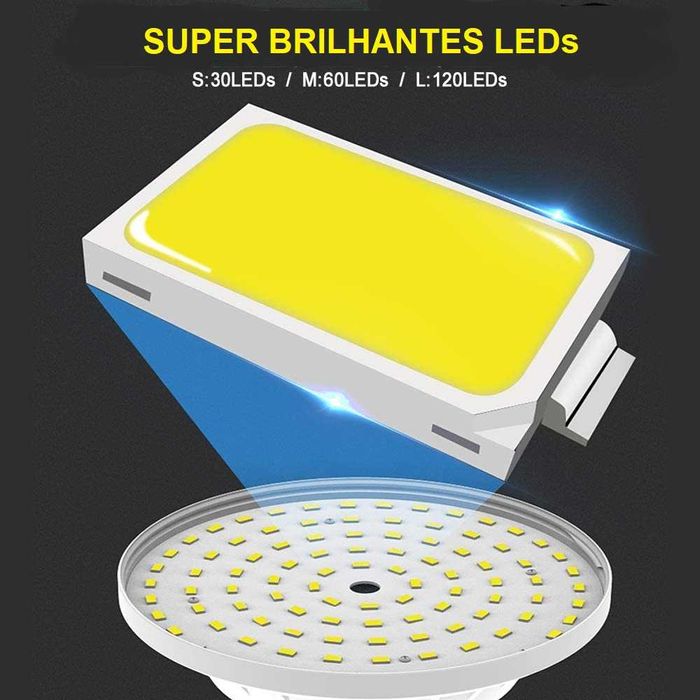 Luz portátil recarregável com sol/USB para acampamentos ou mochileiros