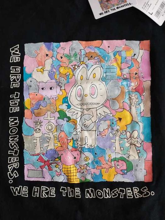 Czarny t-shirt z Labubu uniqlo