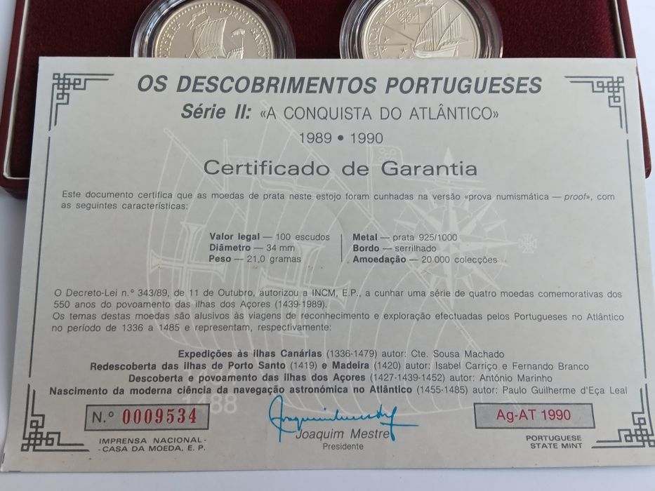 Conjunto prata prof.ll série Descobrimentos. 1990