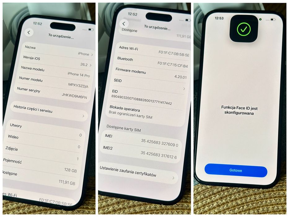 iPhone 14 Pro 128GB Black | Bez blokad | Nowa bateria | Zestaw
