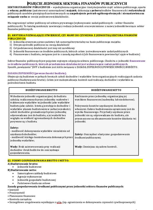 Notatki na studia – Prawo finansowe - WPiA