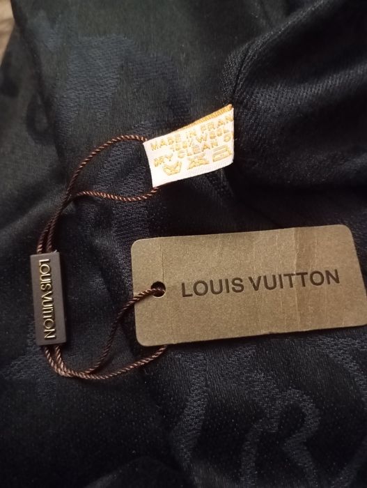 Шаль палантин  Louis Vuitton чорний , шарф сливовий Basic