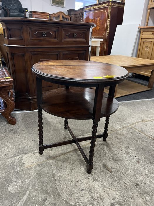 Stolik drewniany okrągły z półką/Raty