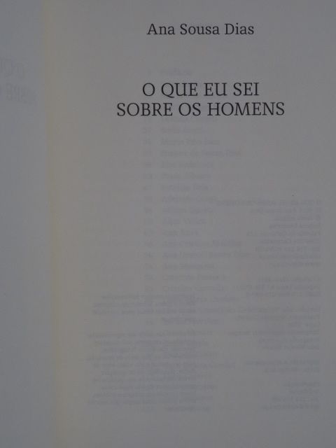 O Que Eu Sei Sobre os Homens de Ana Sousa Dias