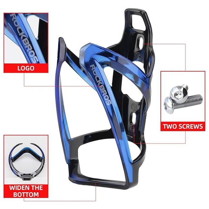 2x Uchwyt Rowerowy Rockbros Fk338 Na Bidon - Czarno-Niebieski