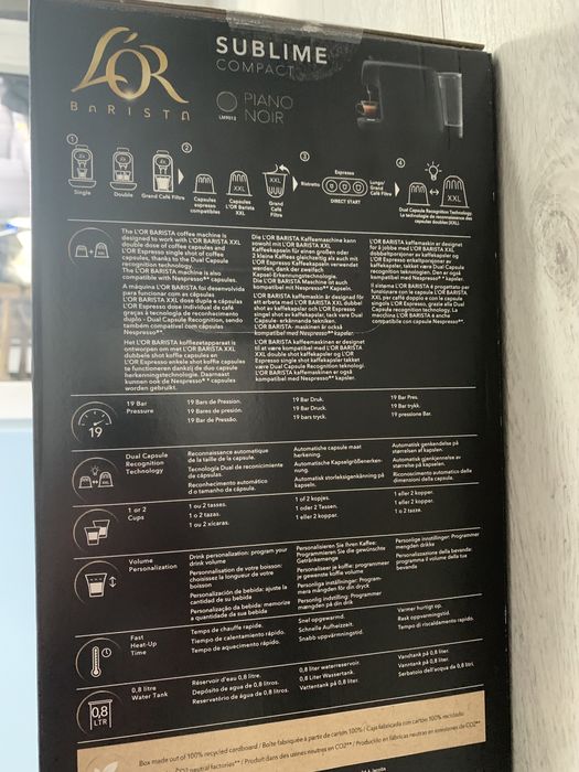 Philips Lor Barista sublime compact piano noir LM9012