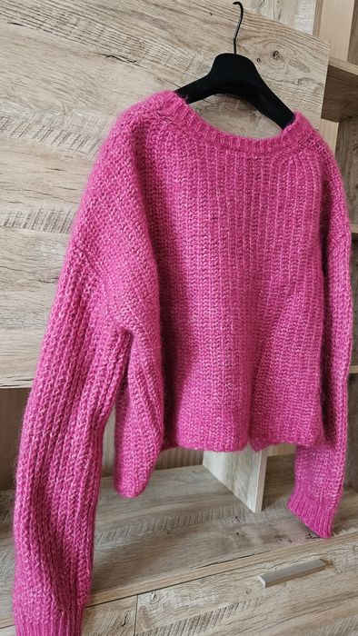 Кардиган з вовни малинового  кольору