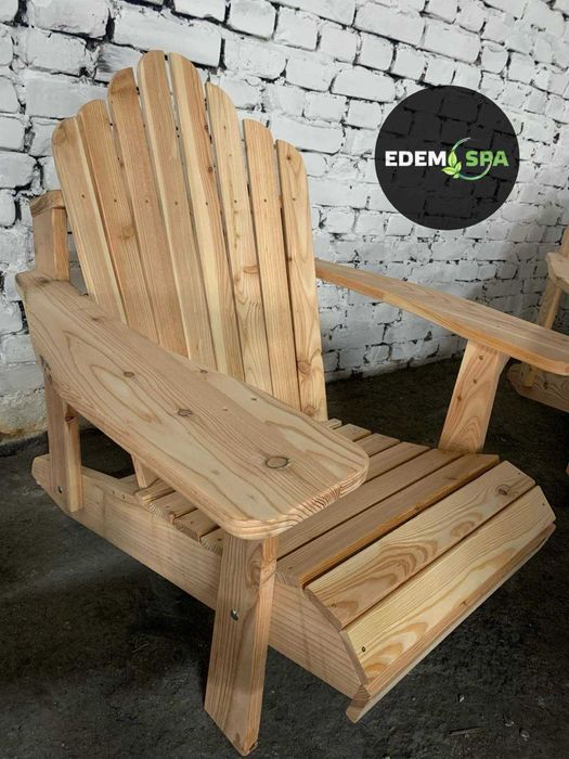 Крісло з модрини. Лежак для сада. Шизлонг. Садові меблі. Кострова чаша