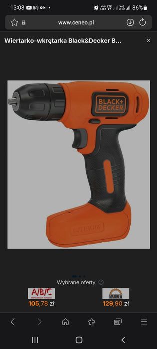 Wkrętarka wiertarka Black&Decker BDCD8 lekka i poręczna litowo jonowa