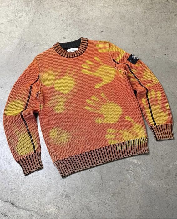 Светр Stone Island Ice Knit Thermo-Sensitive Ice Knit жовто-оранжевий